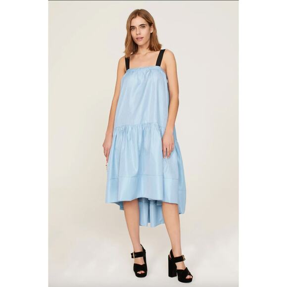 Adam Lippes x RTR Sleeveless Square Neckline High Low Swing Dress Size 14 - Picture 1 of 10